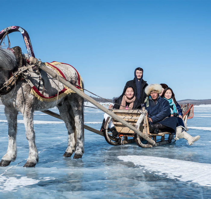 Horse sledding - Mongolian ice festival